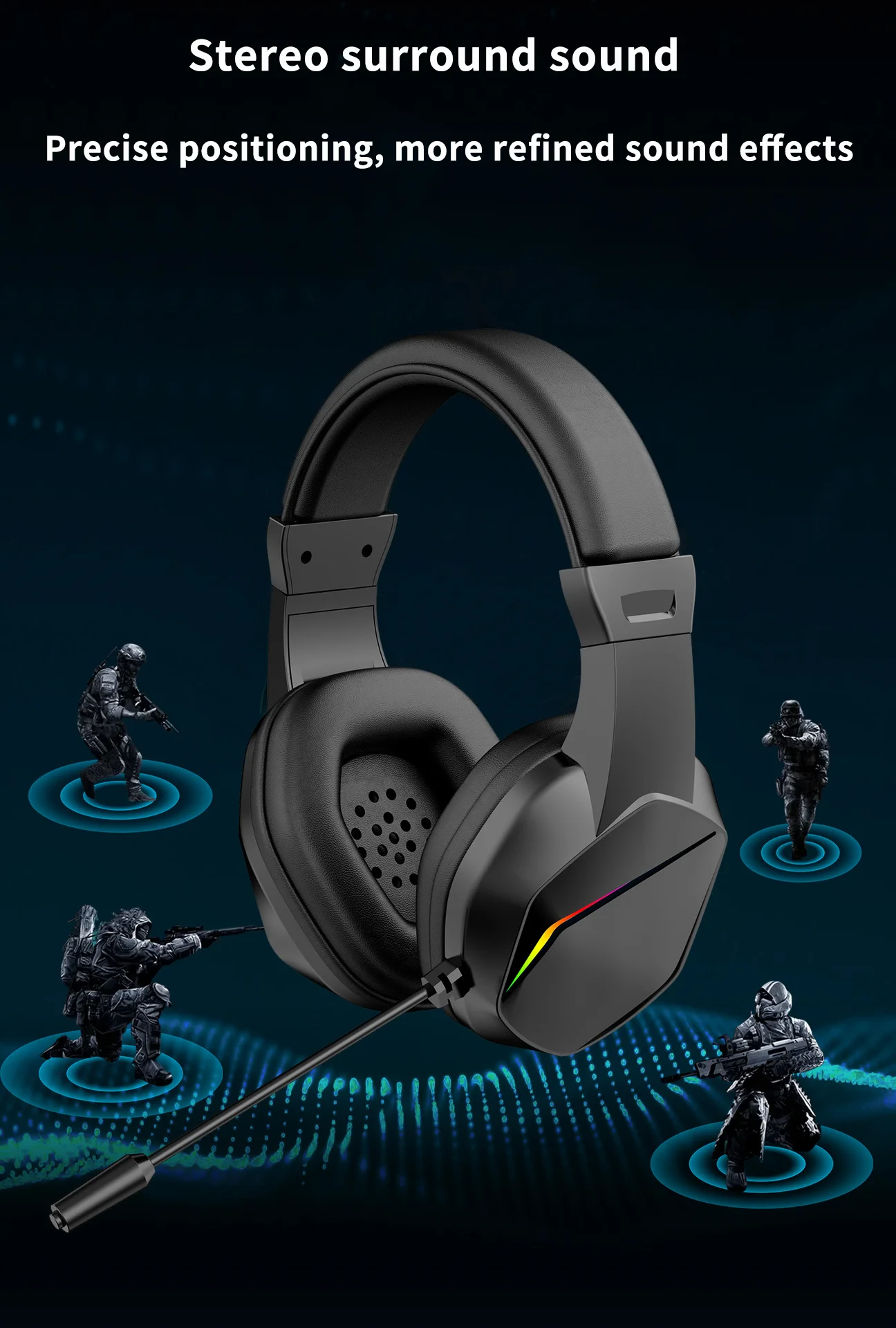 Wired Gaming Headset Microphone Boom Free Calling For Listening To Music And Playing Games Wired Earphone Headset - Image 13