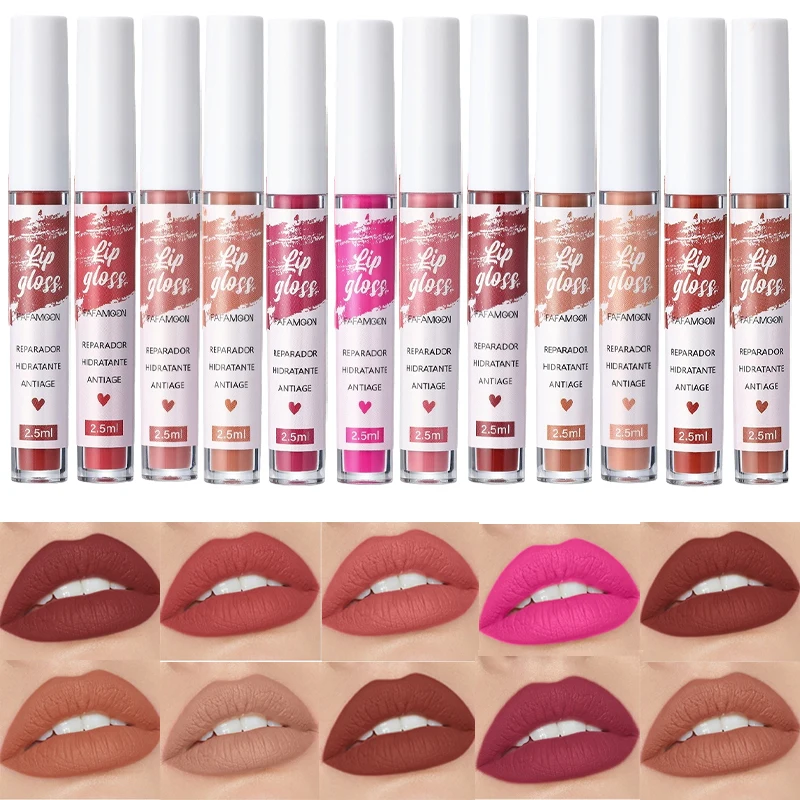 Matte Liquid Lipstick Rose Red Lip Glaze Makeup Moisturizing Waterproof Durable Lip Mud Non-stick Cup Lip Gloss Korean Makeup - Image 2