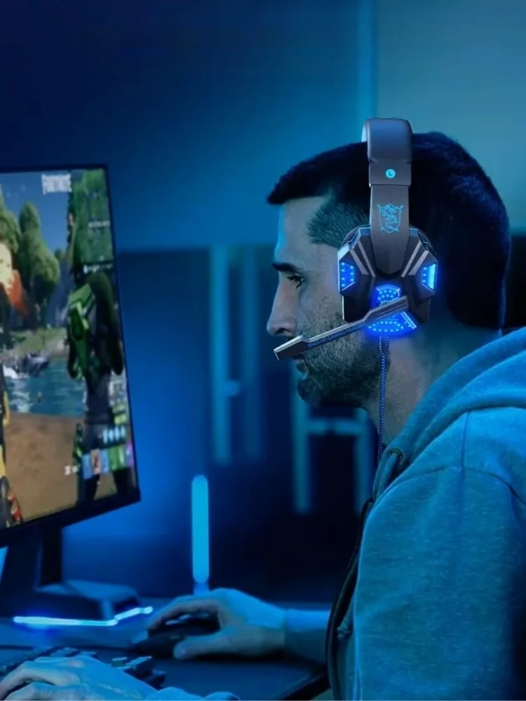 HOMEFISH SY830MV RGB Gaming Headset with Microphone Over-Ear Wired Headphones Drivers Lightweight for PC PS5 Xbox Switch - Image 10