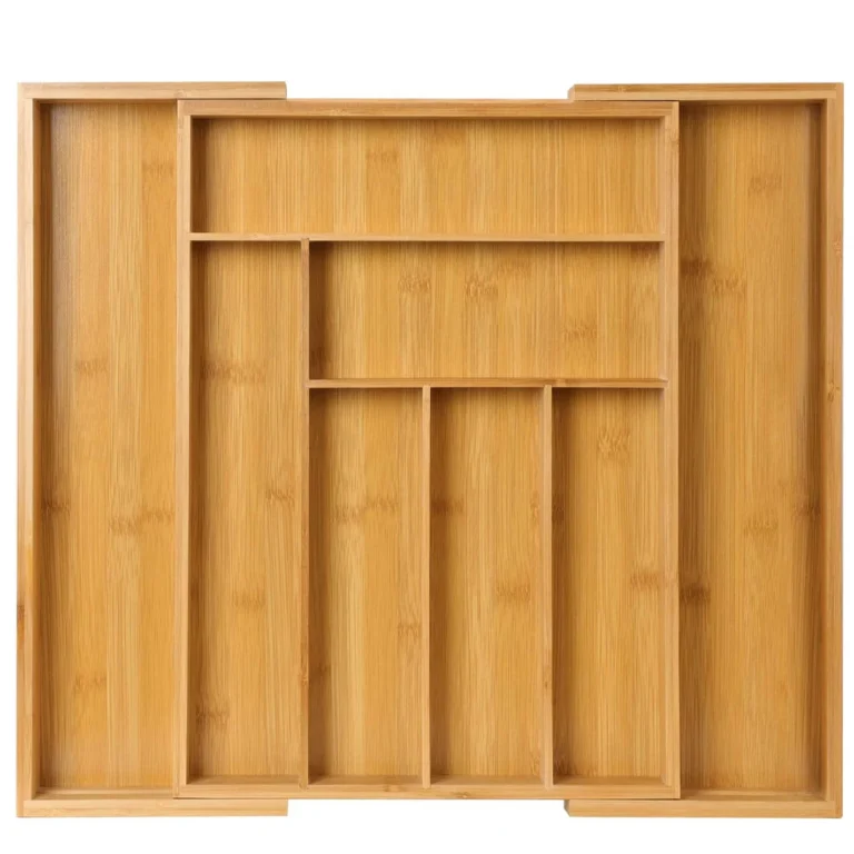 Adjustable Expandable Bamboo Drawer Organizer for Kitchen,Bedroom or Living Room-Ideal for Organizing Cutlery,Silverware& Knives