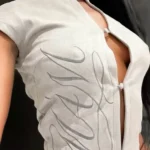 S3070ac451ccd414fb6eaed5d534822223.webp Y2K women's clothing Retro embroidered tops slimming sexy fashionable street trend simple high-end fashionable hotsweet Harajuku