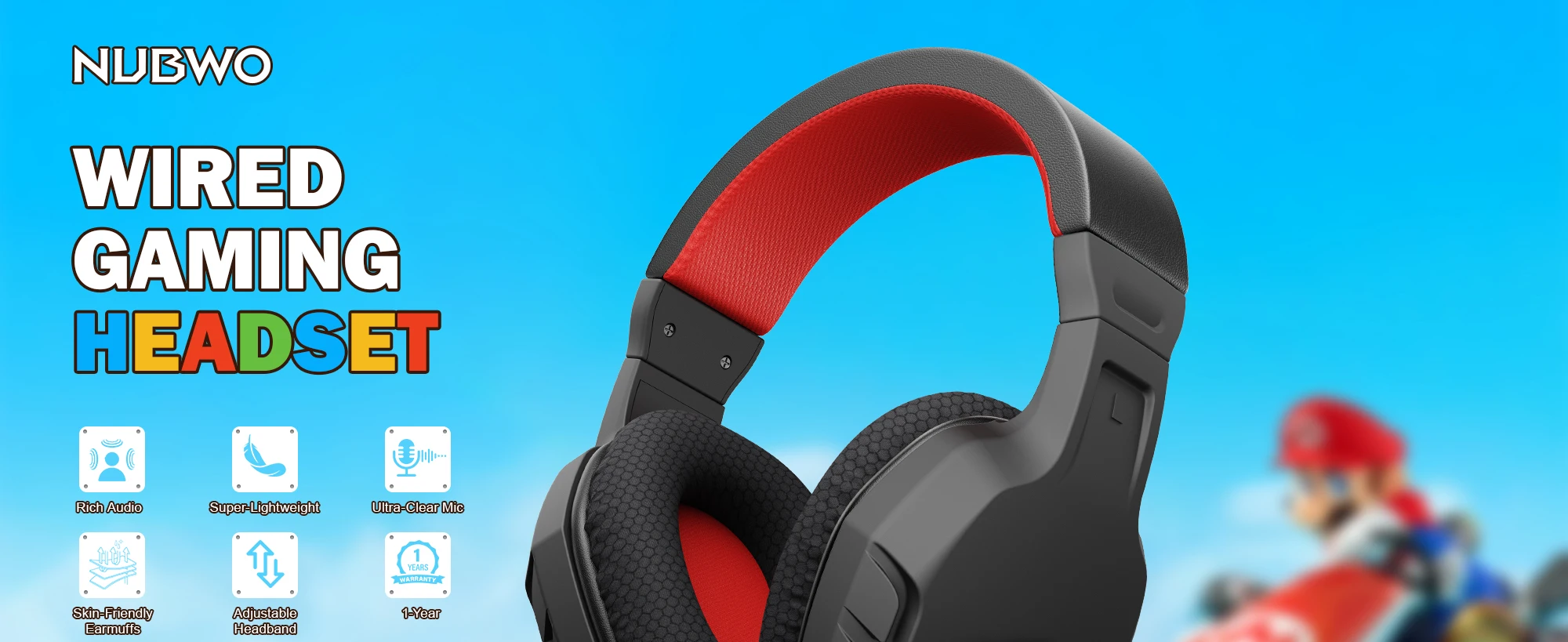 NUBWO U3 Gaming Headset with Mic Safe Volume Limited Kids Headphones for Switch 3.5mm Jack for NS,PS4,PS5,Xbox,Tablet,iPad - Image 13
