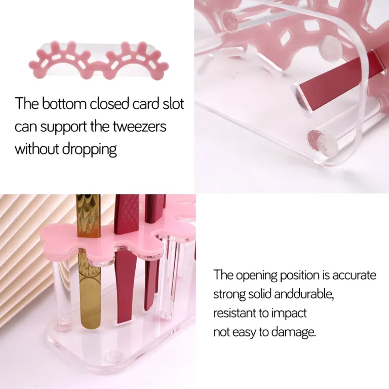 S3766f957bfaa4d638c5749181952e9fbb.webp Acrylic Eyelash Tweezers Storage Rack Tweezer Organizer Holder Stand Eyelash Extension Tools Makeup Beauty Shelf 8 Holes
