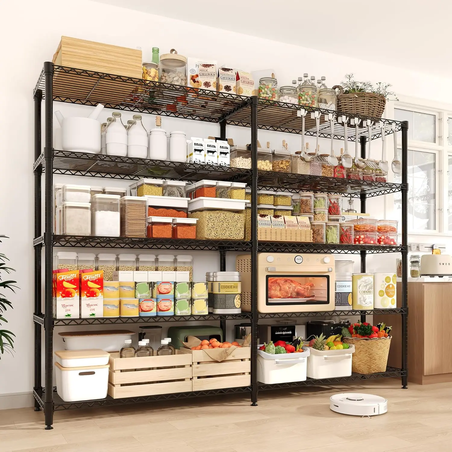 Heavy Duty Storage Shelves 4/5 Tiers Metal Shelving Unit Adjustable Organization Pantry Shelves for Kitchen Garage Commercial - Image 2