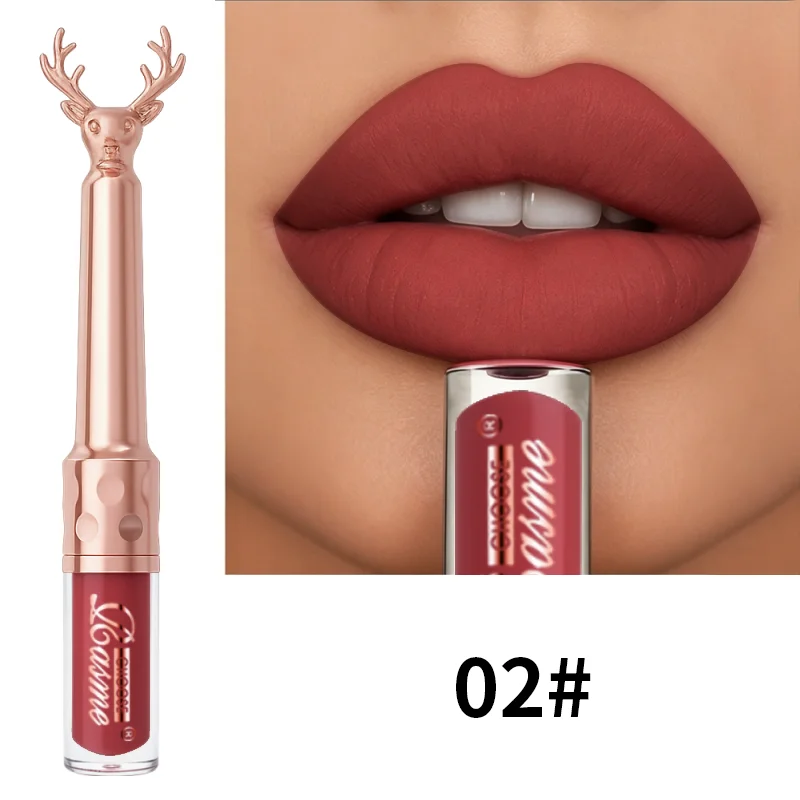 Moisturizing Cream Lip Gloss Autumn/Winter Moisturizing Liquid Lipstick Long lasting Non greasy Lip Makeup Christmas brown - Image 7