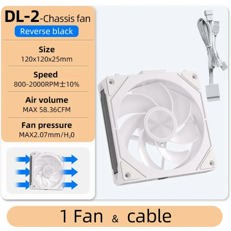 S402976add0be4a309994d4a9330537cbM.webp Coolcirc DL-2 120mm ARGB Cooling Fan Modular Wireless Stackable Splicing 800-2000RPM PWM Silent for Gaming PC Case Water Cooler