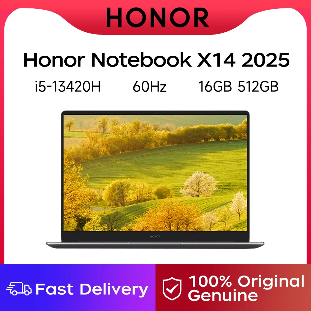 S42d1ae9ee492418e8e8523aef93d94c1q.webp Honor Laptop X14 Combat Edition 2025 14-inch 13th Gen Core i5 13420H 16GB 512GB/1TB/2TB 60Hz IPS Screen Thin & Light Laptop
