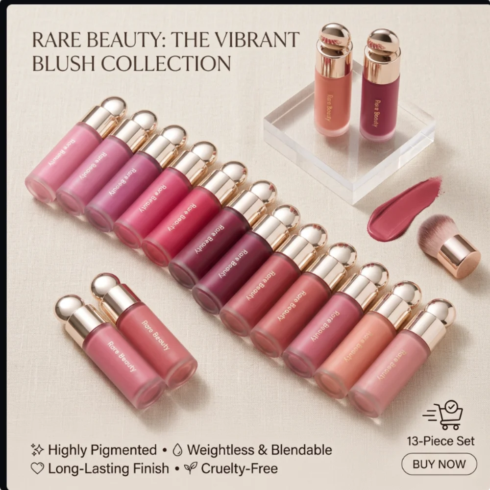 Rare Beauty Long-lasting Ultra-pigmented Liquid Blush Mistake-proof Seamless Airy Lightweight Worth Virtue Hope Joy Blush Makeup - Image 2