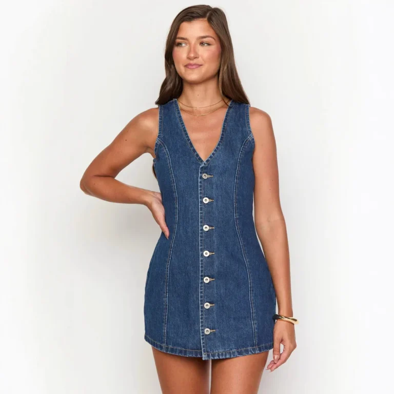 S445c55b4216e4374b5bfe5dd1b465c82n.webp Denim Dress Women Mid Length Dresses Vest Vestidos Y2k Streetwear Elegant Splice Party Night Work V Neck Sleeveless Tight Waist