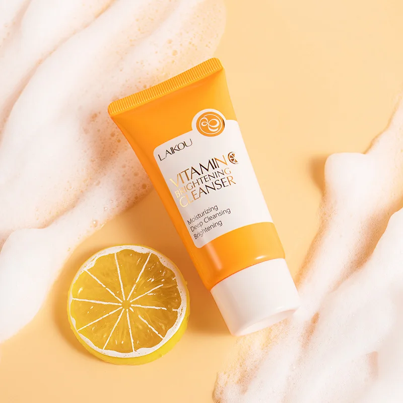 LAIKOU 50g Vitamin C Facial Cleanser Brightening Moisturizing Deep Cleansing Foam Dense Amino Acid Gentle Cleanser Face SkinCare - Image 2