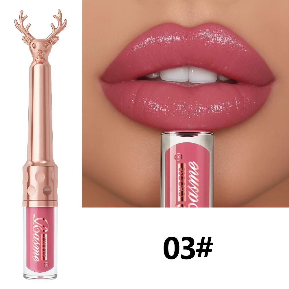 Moisturizing Cream Lip Gloss Autumn/Winter Moisturizing Liquid Lipstick Long lasting Non greasy Lip Makeup Christmas brown - Image 9