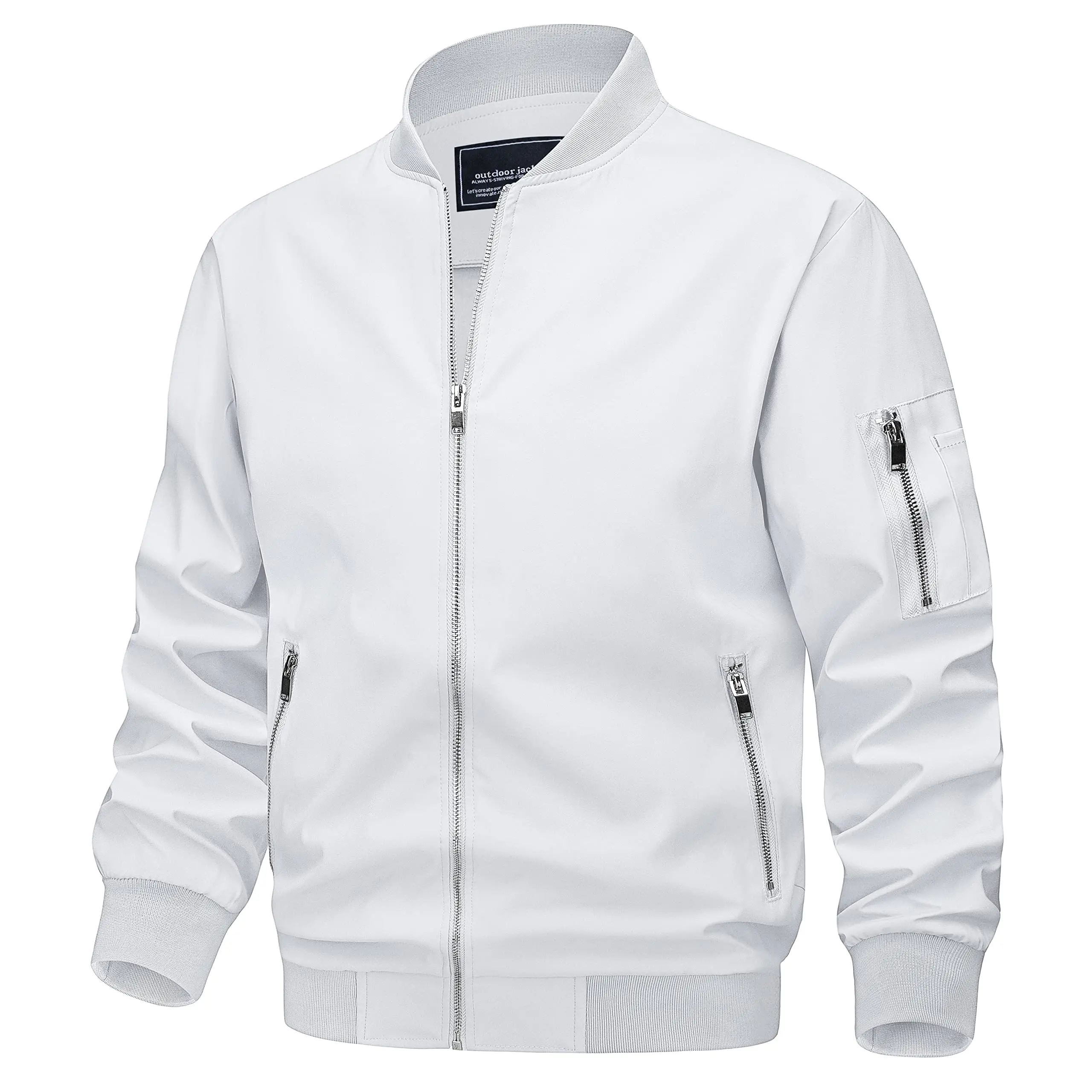 TACVASEN Spring Fall Thin Bomber Jackets Mens Jacket Lightweight Casual Windbreaker Zip Pockets Coats Biker Outwear Outdoor Male - Image 17
