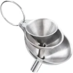 S4c267f41ef724e61a75987f5eef039c93.webp 3/5 Pcs Stainless Steel Kitchen Funnels Set Food Grade Metal Funnels for Filling Bottles Small Funnels for Essential Oil Spices
