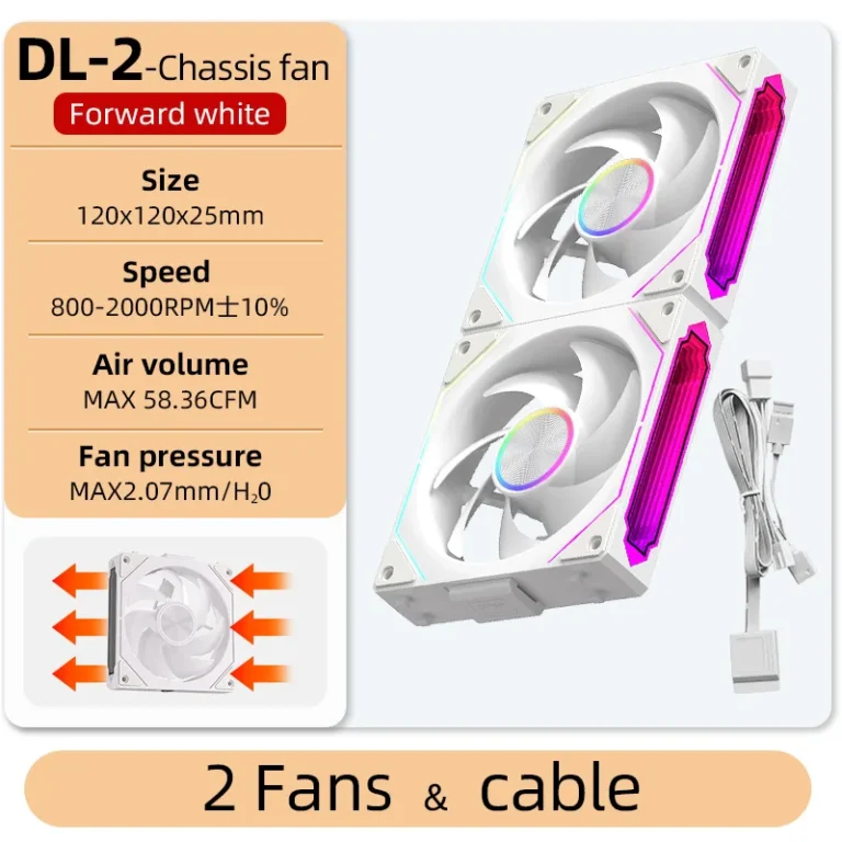 S4d4b6d816ebb4676b071b37437b53b6fq.webp Coolcirc DL-2 120mm ARGB Cooling Fan Modular Wireless Stackable Splicing 800-2000RPM PWM Silent for Gaming PC Case Water Cooler