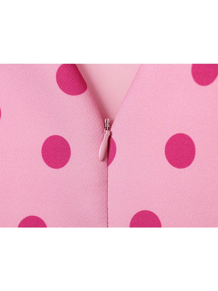 TFMLN Women's Sweet Blouse 2026 Street Chic O Neck Tee Female Summer Casual Vintage Polka Dot Puff Short Sleeve Tops New - Image 6
