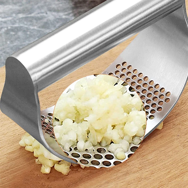 Prensa de ajos manual de acero inoxidable mejorada para ajo y jengibre, trituradora de ajo y jengibre, herramientas para picar ajo y utensilios de cocina. - Image 3
