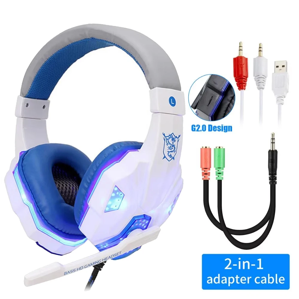 Auriculares profesionales con cable LED para juegos con micrófono para PC, PS4, PS5, Xbox, graves, estéreo. Regalo ideal. - Image 7
