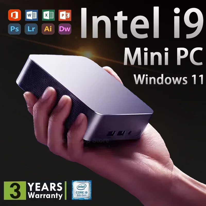 S50b548bdf025411fab72212d9b3f7fd3e.webp NEW Mini PC Intel Core i9 8950HK 16GB RAM 1/2TB SSD Bluetooth 5.2 WiFi6 1000M Ethernet Windows 11 Gaming Office PC