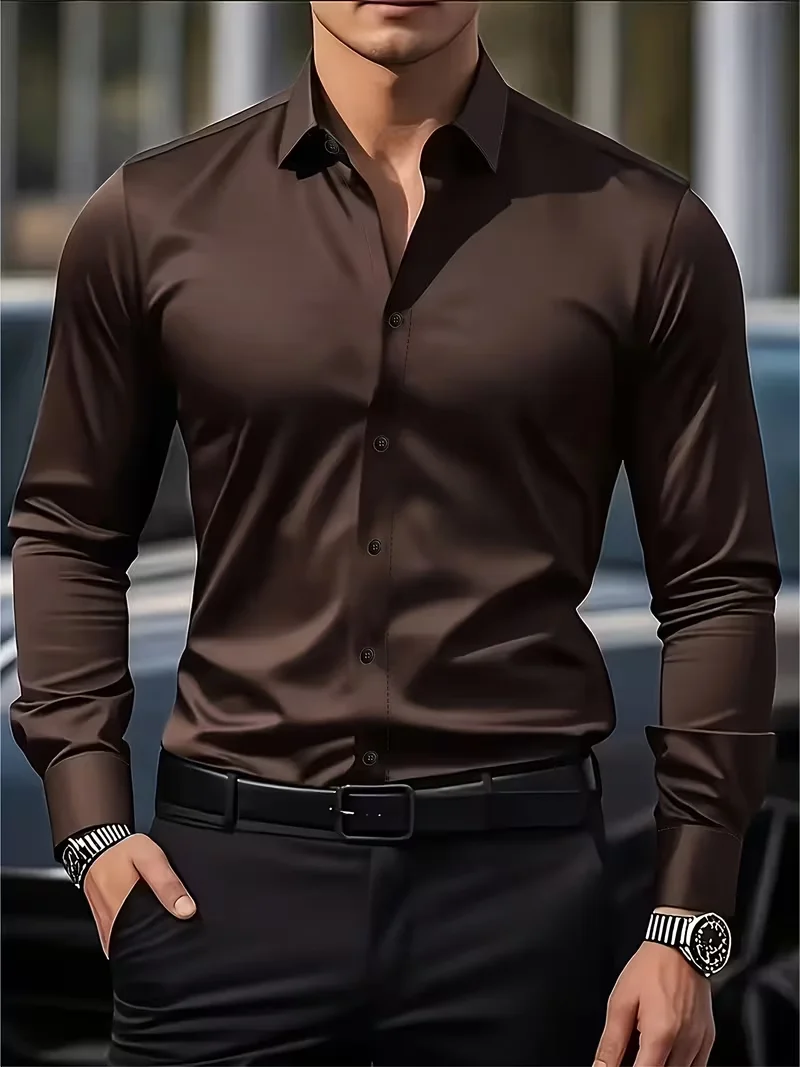 Summer New Men's Long-Sleeve Shirt Business Formal Wear Breathable Lightweight Long-Sleeved Top for Daily Work - Image 10