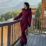 S524a2ab37af642f7968542ca9f0c26a7q.webp Women Fur Collar Hooded Skiwear Fashion Solid Thicken Zipper High Waist Slim Outdoor Overalls Jumpsuit Lady Winter Outwear