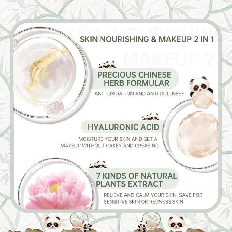 S52df624312e249c9822ed671ce4ad9016.webp CATKIN Panda Land Full Coverage Cushion Fondation, Breathable Hydrating Nourishing Poreless Face Makeup Save for Sensitive Skin