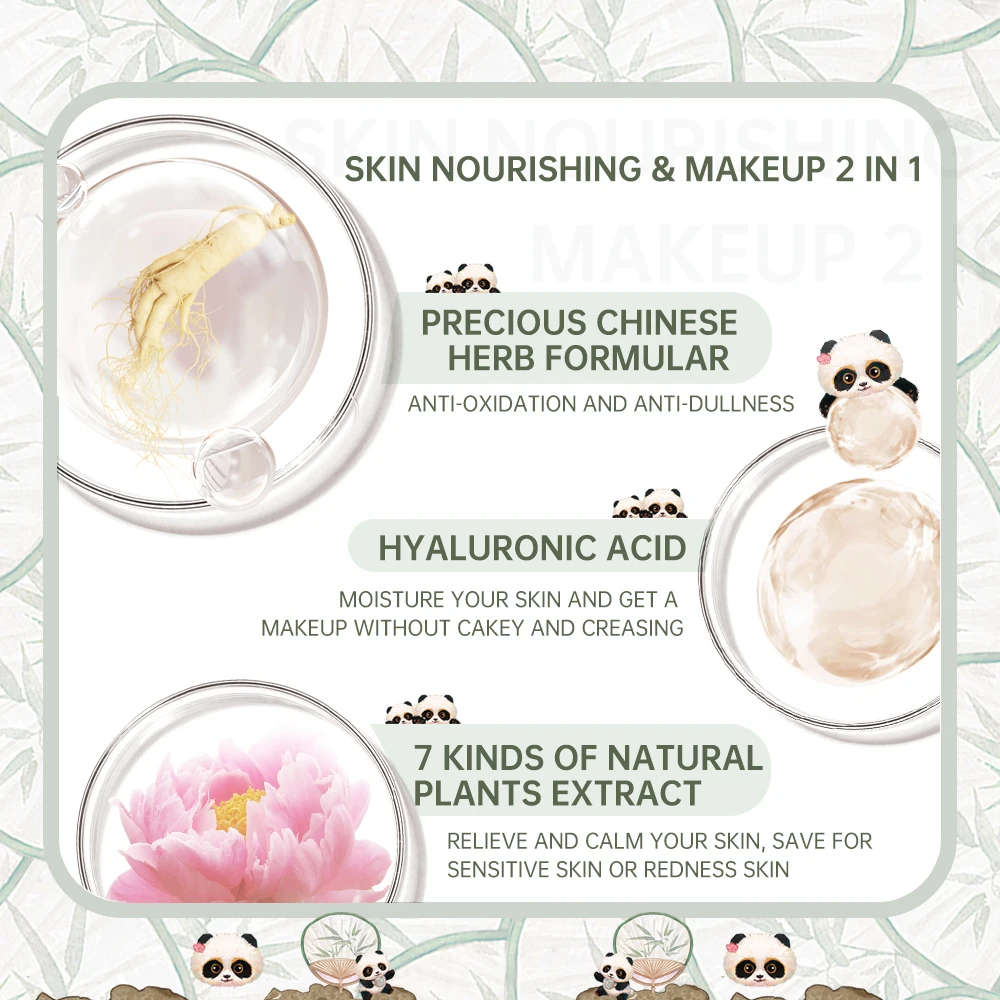 CATKIN Panda Land Full Coverage Cushion Fondation, Breathable Hydrating Nourishing Poreless Face Makeup Save for Sensitive Skin - Image 5