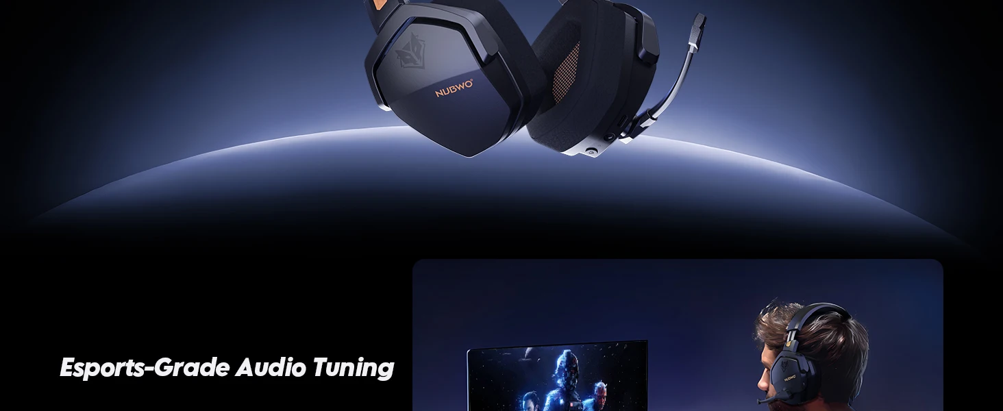 NUBWO G06 Dual Wireless Gaming Headphones 2.4GHz Bluetooth 5.3 Headsets Gamer with Microphone for PS5, PS4, PC, Mobile, Switch - Image 24
