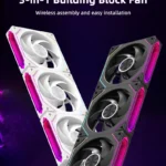 S55019d0892b643f58b4bc625a9d9f35e3.webp Coolcirc DL-2 120mm ARGB Cooling Fan Modular Wireless Stackable Splicing 800-2000RPM PWM Silent for Gaming PC Case Water Cooler