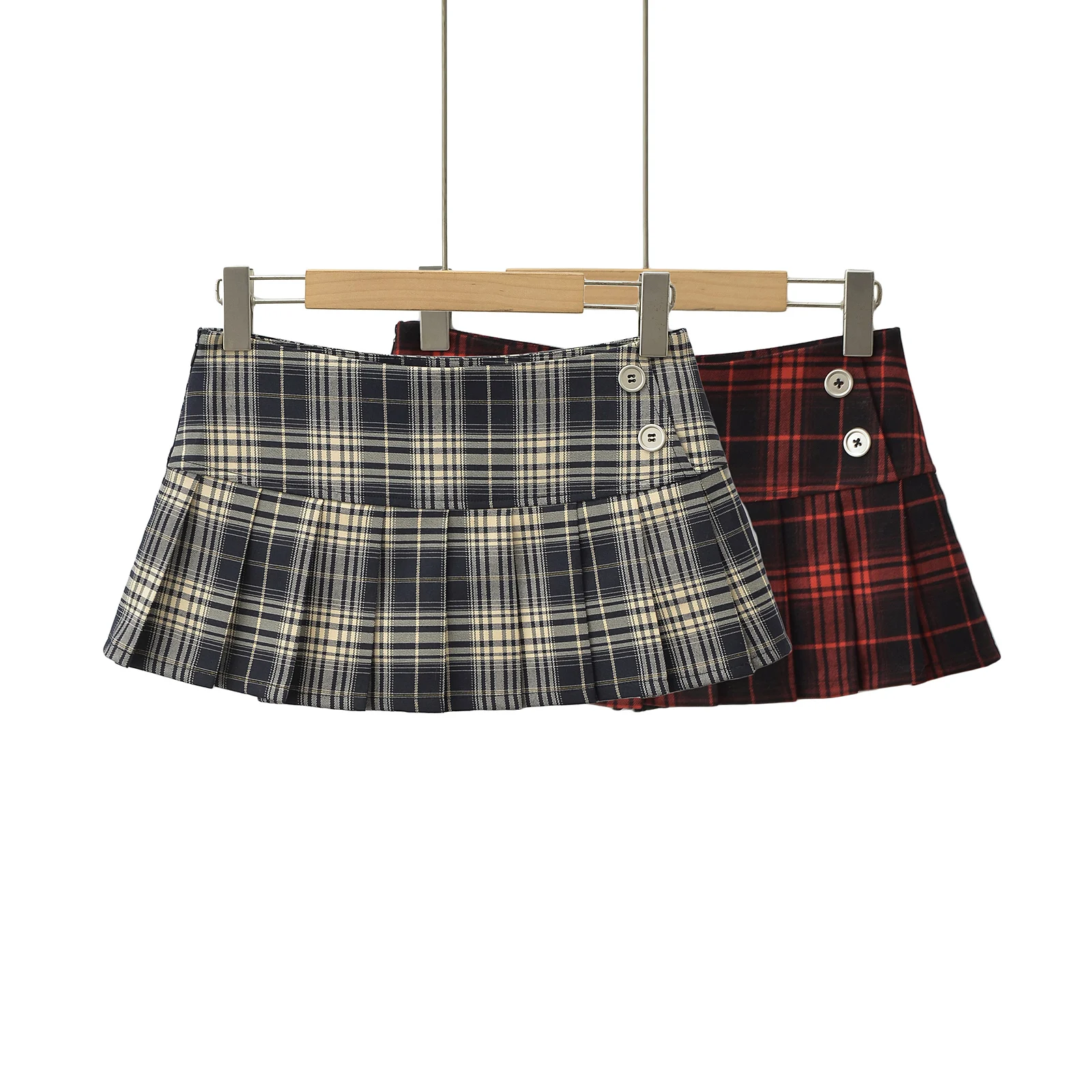 Summer Mini skirts for woman vintage korean fashion plaid skirts for women y2k skirts pleated red plaid skirts preppy style - Image 4