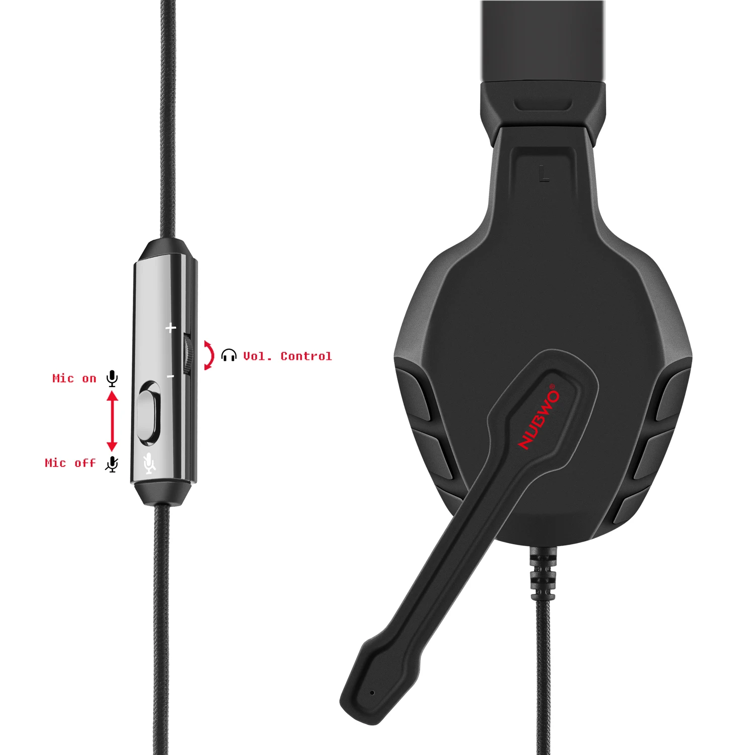 NUBWO U3 Xbox One PS4 Gaming Headset PC Mic Laptop Computer Stereo Headphones with Microphone for Playstation 4Xbox 1 Controller - Image 5