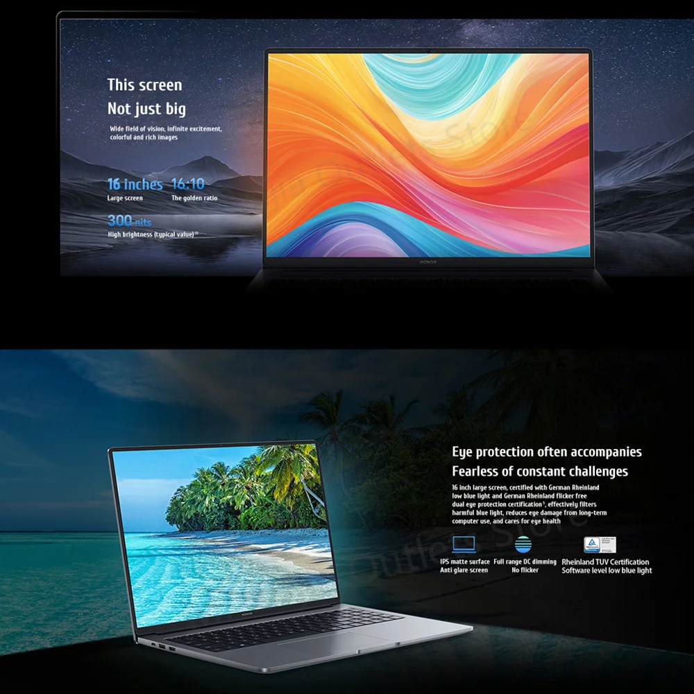 New Honor Laptop X16 2025 13th Intel Core I5-13420H 16G 512G/1TB SSD 16-inch 60Hz IPS Screen Ultra-thin Laptop - Image 4
