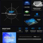 CHUWI MiniBook X 2-in-1 Touch Screen Laptop Intel N150 16GB LPDDR5 512G SSD 10.51"1920x1200 FHD Resolution Ultra-thin Notebook