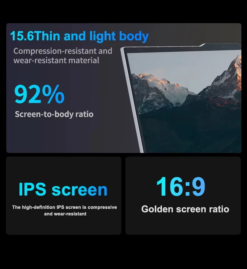 Windows 11 Pro 15.6" Ultra Slim Laptop intel Core i9-9900U 16GB RAM 1/2TB SSD Fingerprint Unlock Office game Backlight Laptop - Image 12
