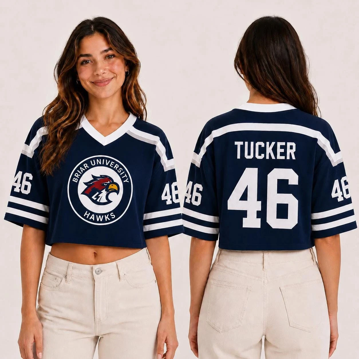 Hot Briar University Hawks Crop Jersey Graham 44 Hockey Romance Jersey Off Campus Bookish Apparel Logan Di Laurentis 66 Tucker - Image 4