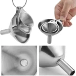 S628a7aa78ab3464a9b5a0ad174367402r.webp 3/5 Pcs Stainless Steel Kitchen Funnels Set Food Grade Metal Funnels for Filling Bottles Small Funnels for Essential Oil Spices