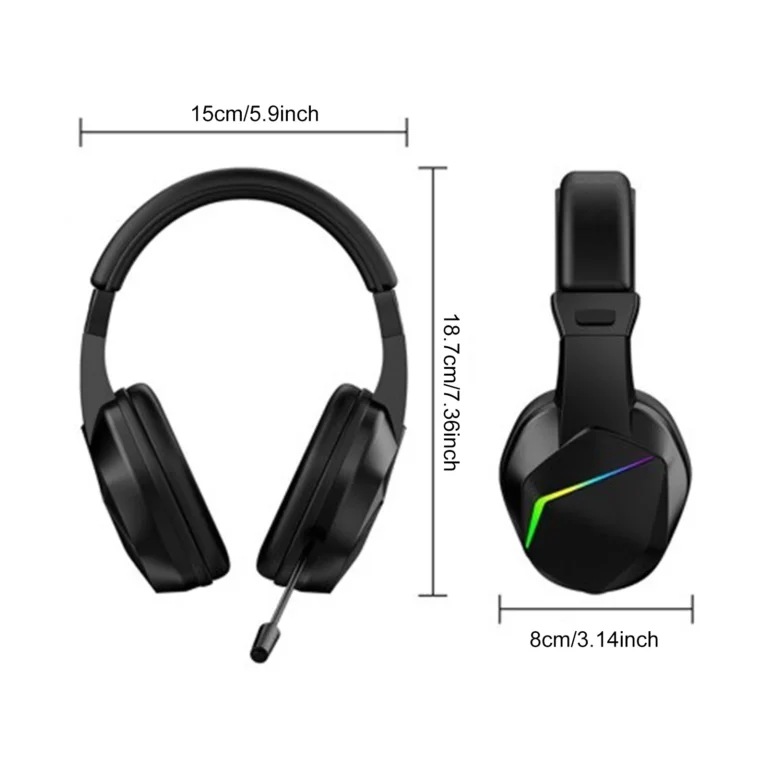 S64192bf655034091b0cff5d12785b8d0S.webp BT Wireless Gaming Headset - LED Light Low Latency Headphones with 40mm Drivers, Omnidirectional Mic, Adjustable Volume for Game