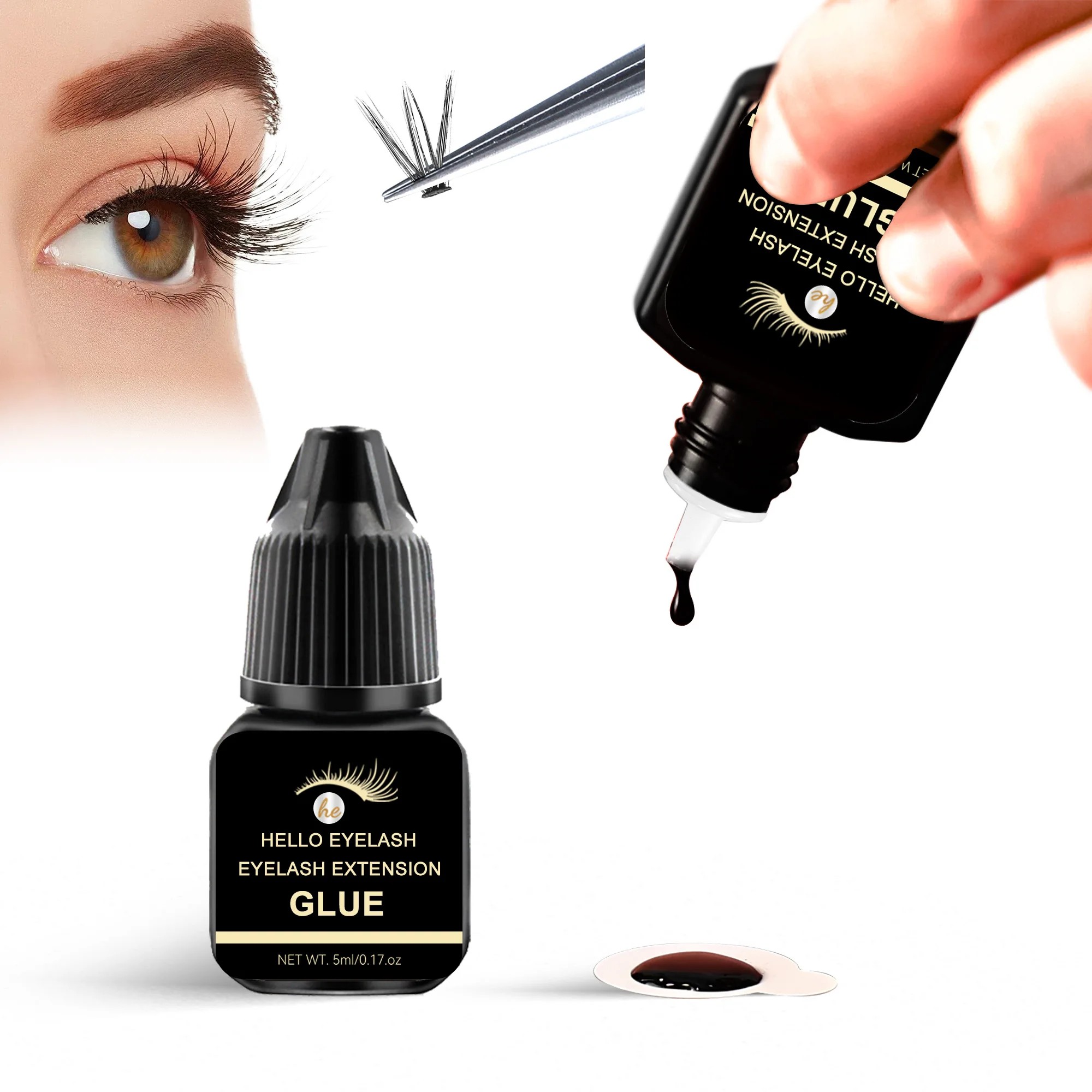 Pegamento para extensiones de pestañas postizas de visón, 5 ml, secado rápido, fuerte, con retención de 7 a 14 días y bajo olor, para usar en casa. - Image 8