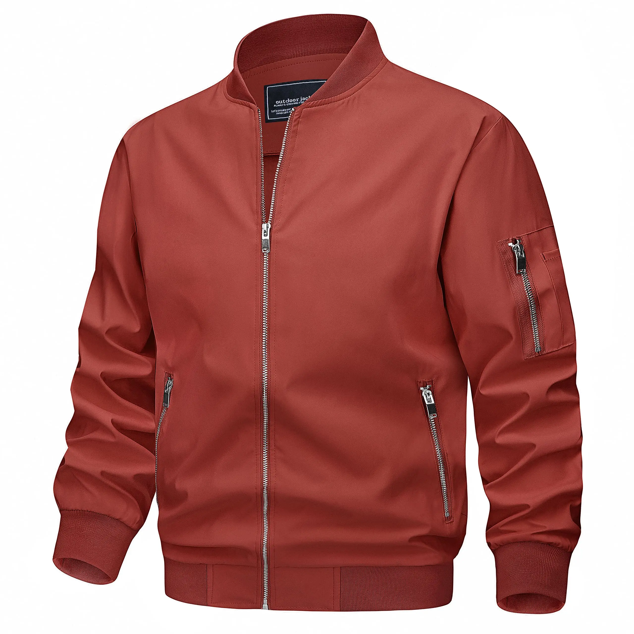 TACVASEN Spring Fall Thin Bomber Jackets Mens Jacket Lightweight Casual Windbreaker Zip Pockets Coats Biker Outwear Outdoor Male - Image 18