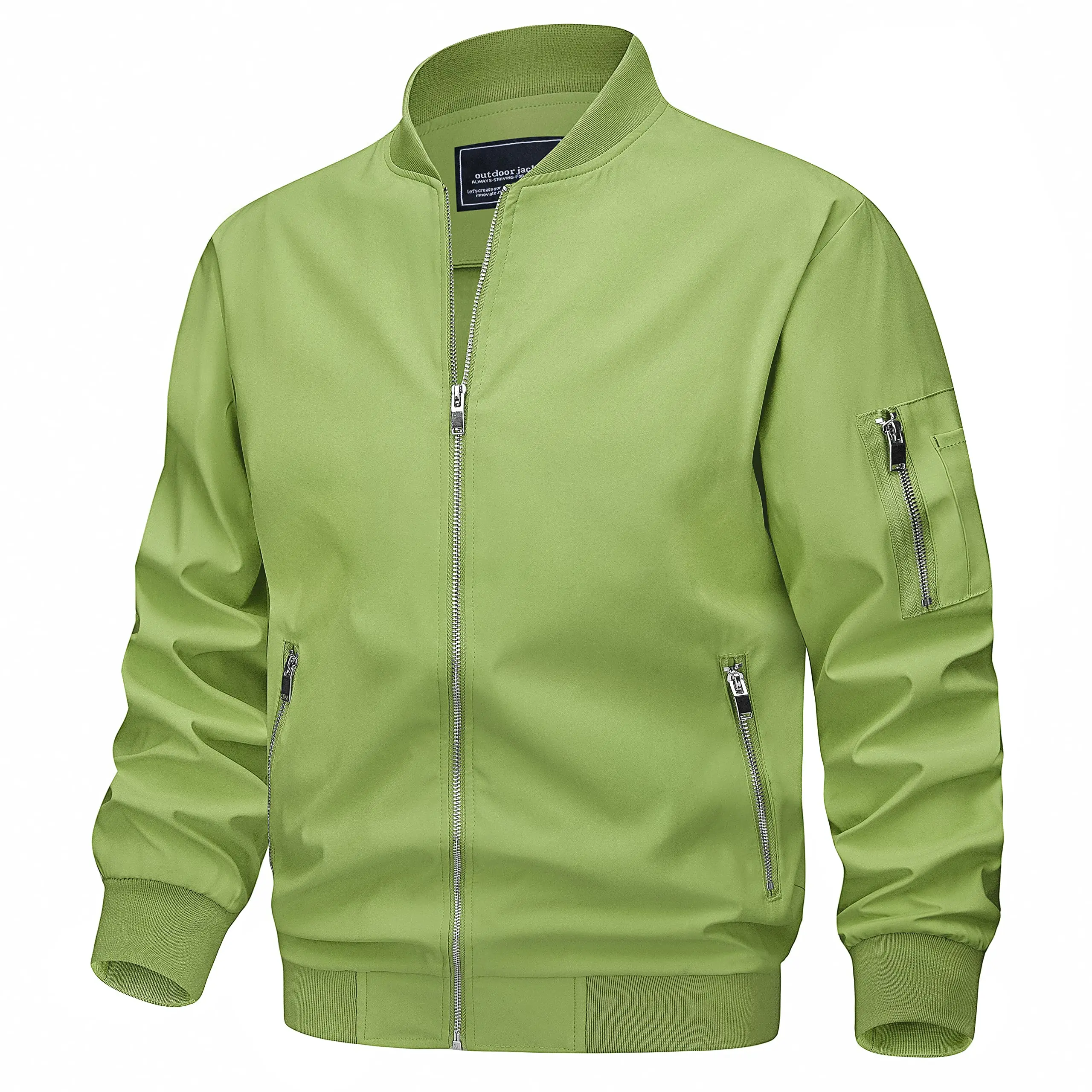 TACVASEN Spring Fall Thin Bomber Jackets Mens Jacket Lightweight Casual Windbreaker Zip Pockets Coats Biker Outwear Outdoor Male - Image 19