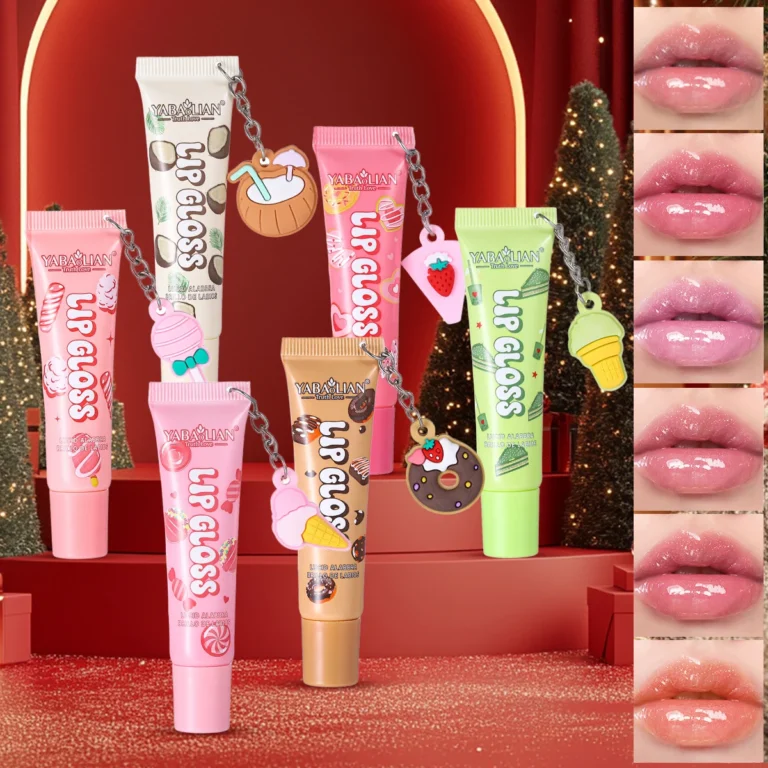 6 Colors Random Hair Moisturizing Fruit Scent Lip Gloss Long-Lasting Waterproof Liquid Lipstick Makeup Valentine's Day gift