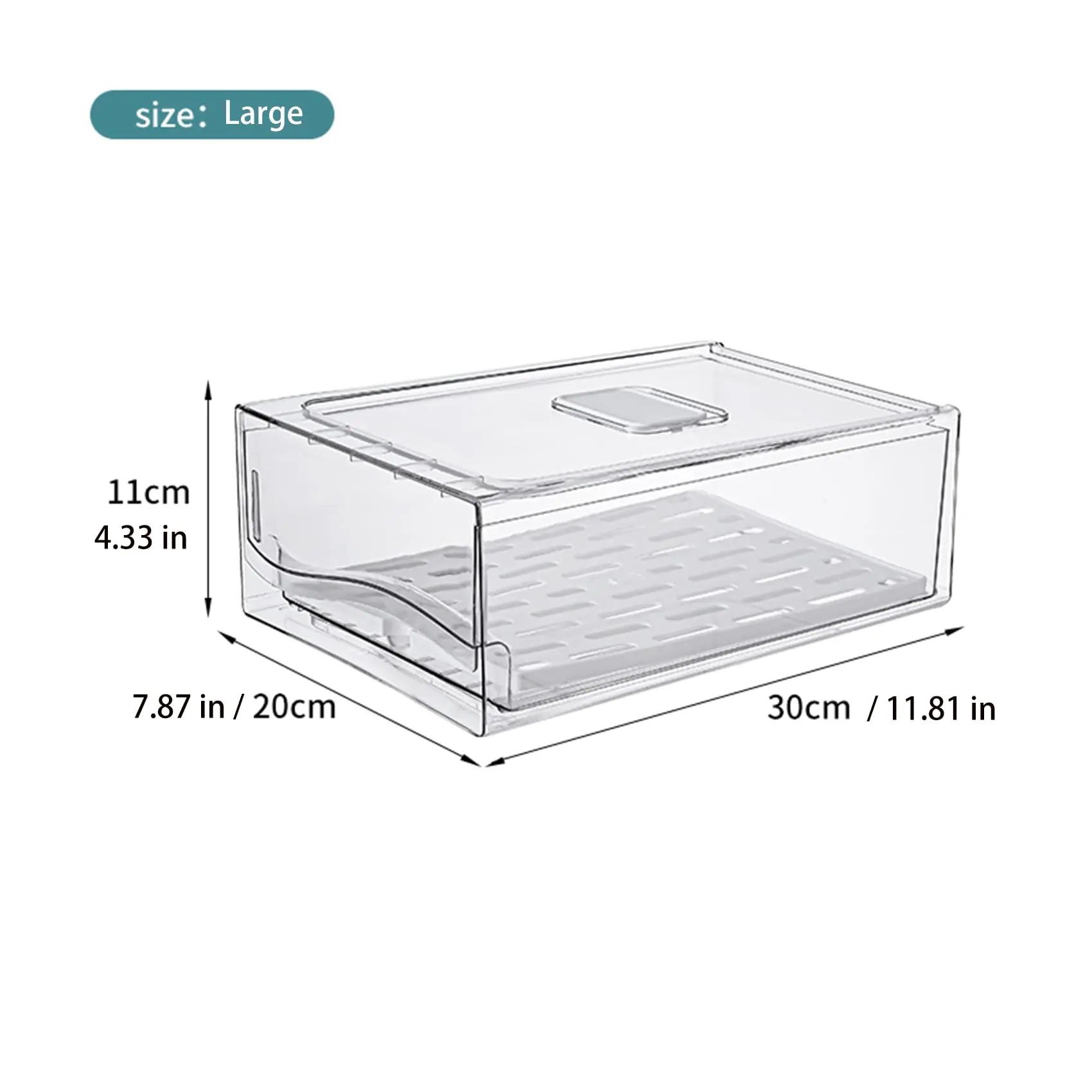 Fridge Organizer, Stackable Refrigerator Organizer Bins Reusable Food Storage Containers Fridge Drawer Organizer in Home Kitchen - Image 2
