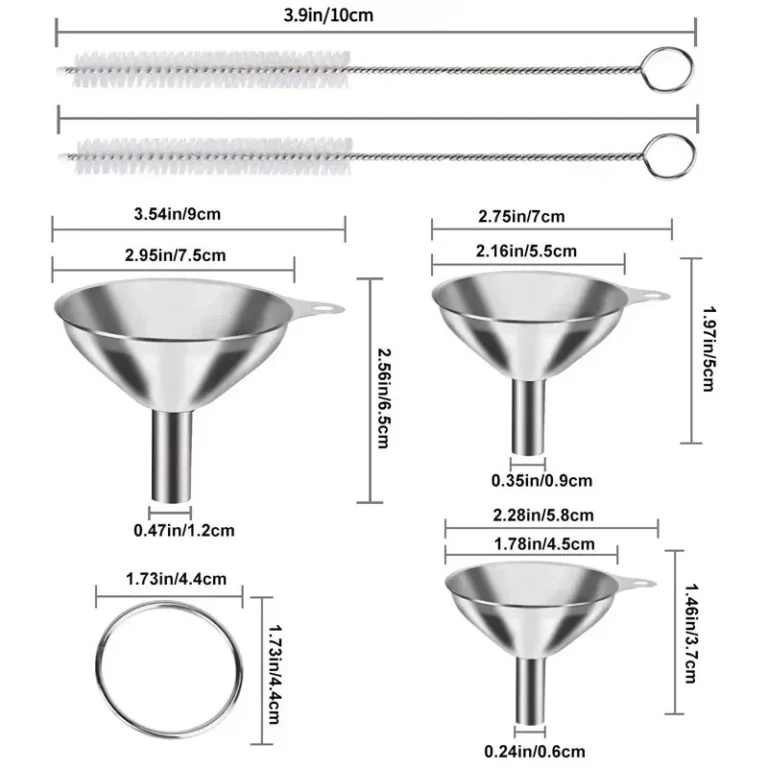 S6b48b75e39be4e77856bccad85b5557em.webp 3/5 Pcs Stainless Steel Kitchen Funnels Set Food Grade Metal Funnels for Filling Bottles Small Funnels for Essential Oil Spices