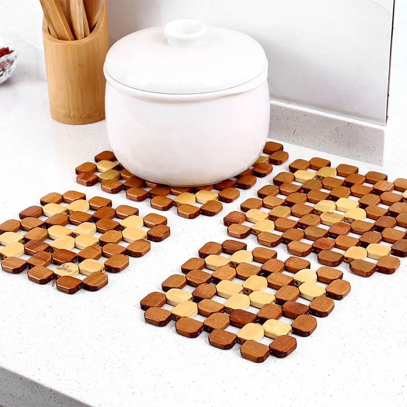 S6f3e99a5281c4142aa8c6aa7f5996c31K.webp Kitchen Bamboo Insulation Pad Bamboo Table Mat Non-slip Casserole Bowl Mat Square Anti-scalding Protection Table Mat