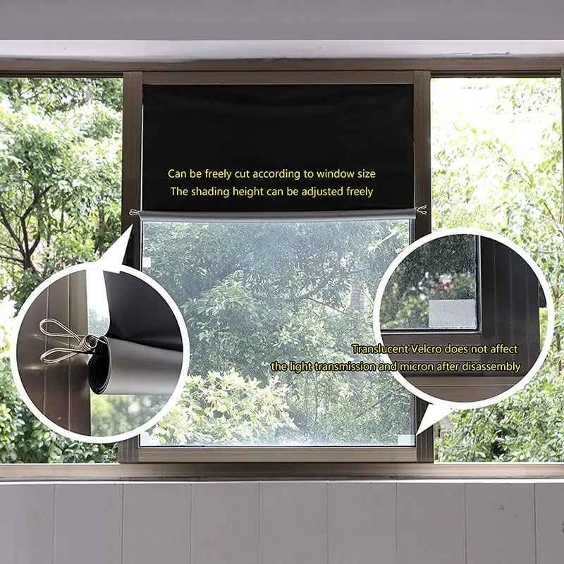 Cortina opaca autoadhesiva, estores refrescantes con revestimiento plateado para sala de estar, dormitorio, hogar, película para ventanas. - Image 4