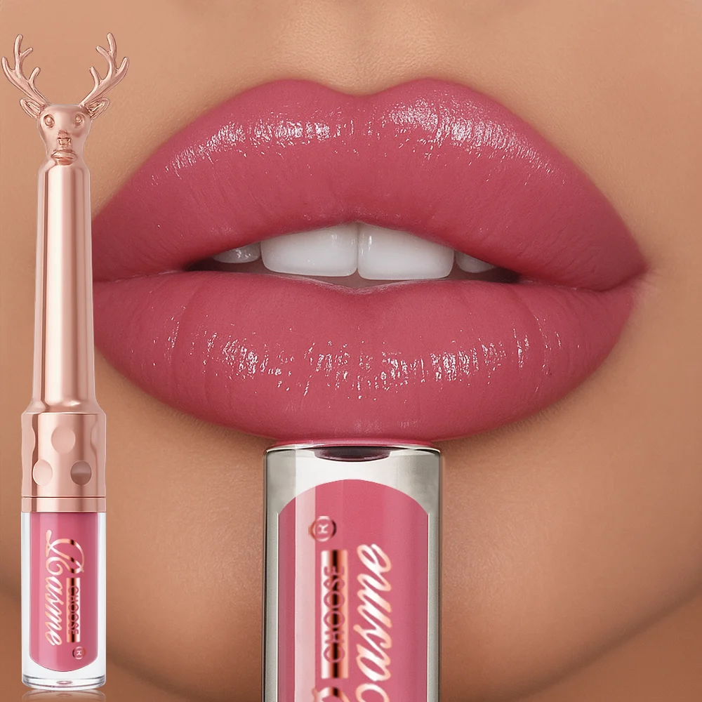 Moisturizing Cream Lip Gloss Autumn/Winter Moisturizing Liquid Lipstick Long lasting Non greasy Lip Makeup Christmas brown - Image 5