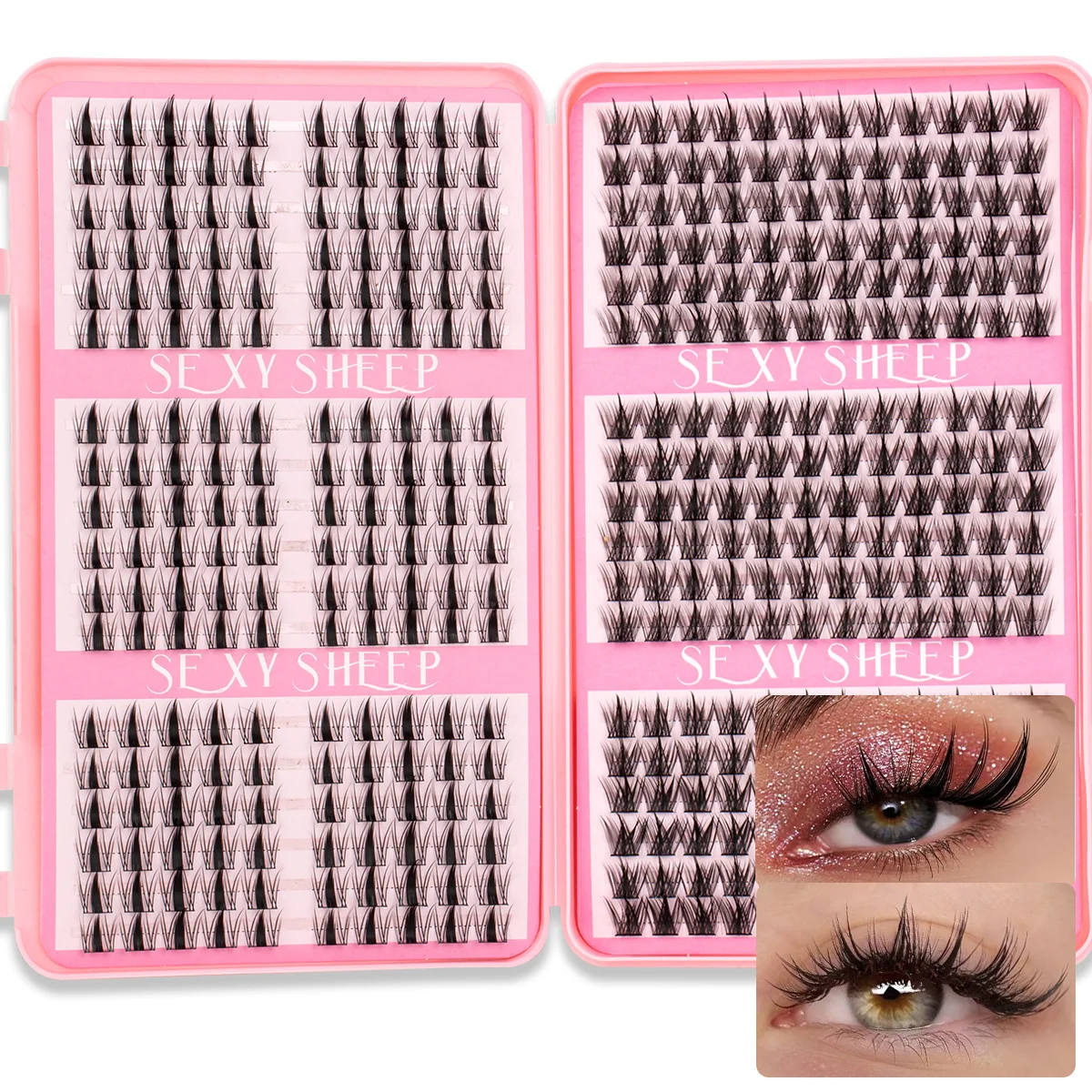 DIY Cluster Lash Large Capacity Mixed Lengths Curl Dense Eyelash Extension 3D Wispy Lash Suitable for Party and Stage Makeup - Image 7