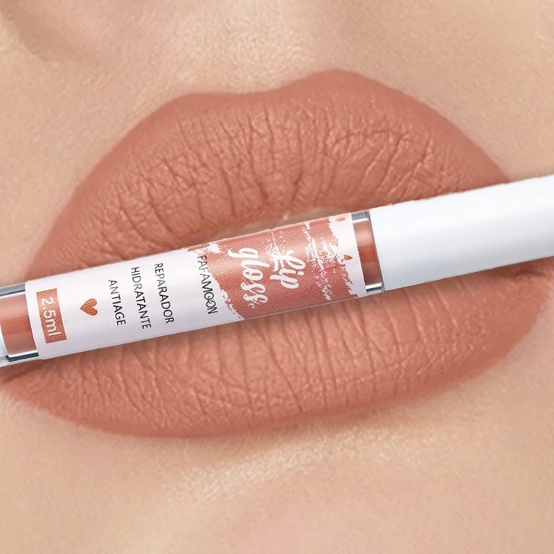 Matte Liquid Lipstick Rose Red Lip Glaze Makeup Moisturizing Waterproof Durable Lip Mud Non-stick Cup Lip Gloss Korean Makeup - Image 16