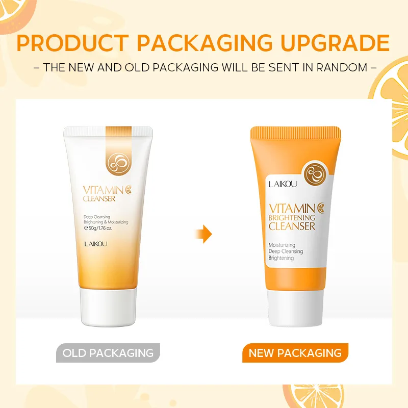 LAIKOU 50g Vitamin C Facial Cleanser Brightening Moisturizing Deep Cleansing Foam Dense Amino Acid Gentle Cleanser Face SkinCare - Image 3
