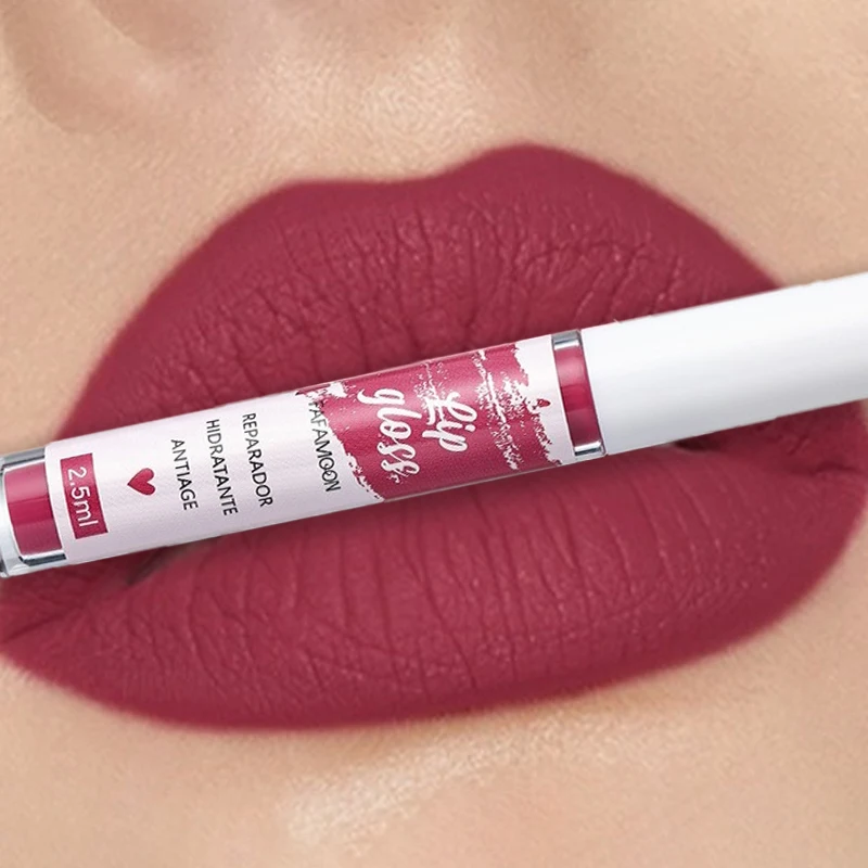 Matte Liquid Lipstick Rose Red Lip Glaze Makeup Moisturizing Waterproof Durable Lip Mud Non-stick Cup Lip Gloss Korean Makeup - Image 15