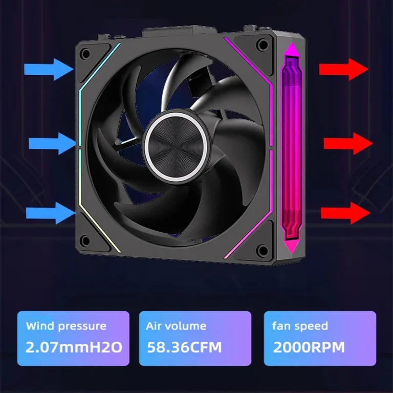 S84923e7bbcb34f17b7852bd9f81ec751o.webp Coolcirc DL-2 120mm ARGB Cooling Fan Modular Wireless Stackable Splicing 800-2000RPM PWM Silent for Gaming PC Case Water Cooler